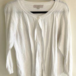LOFT White Cardigan
